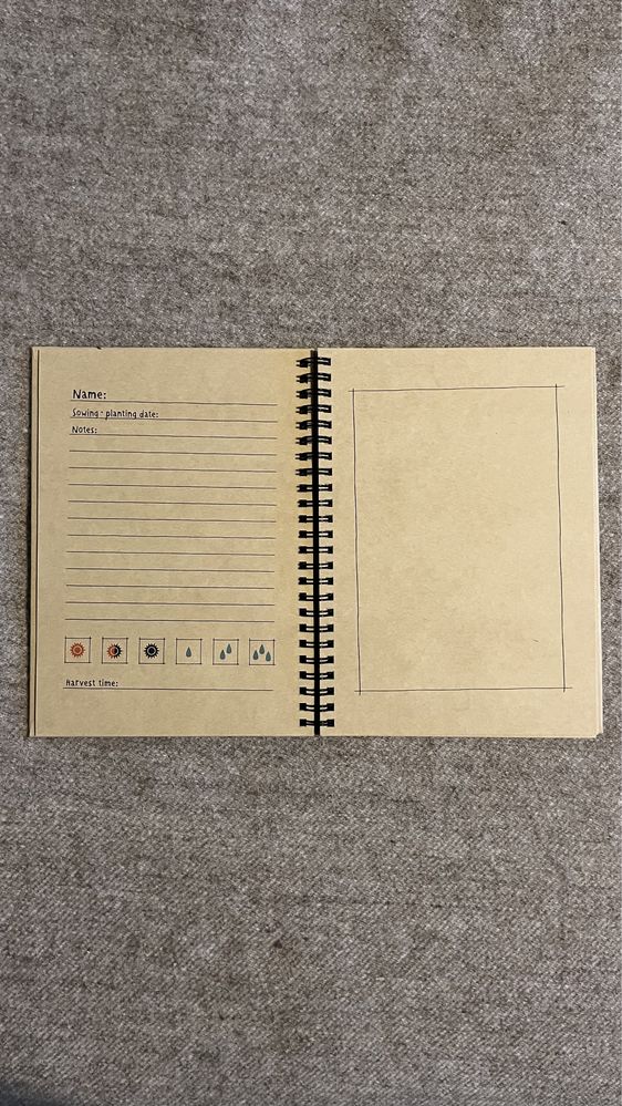Caderno para anotar plantas