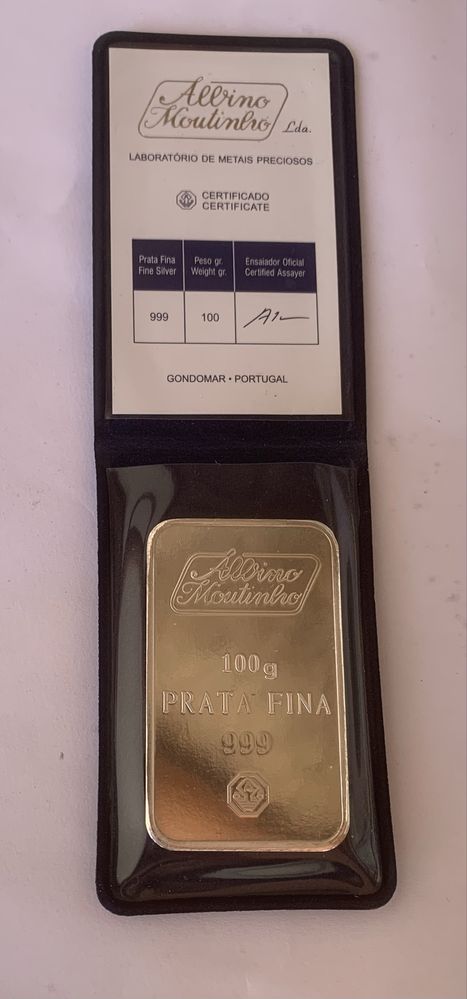 Barra 100gr Prata Fina 999 Albino Moutinho