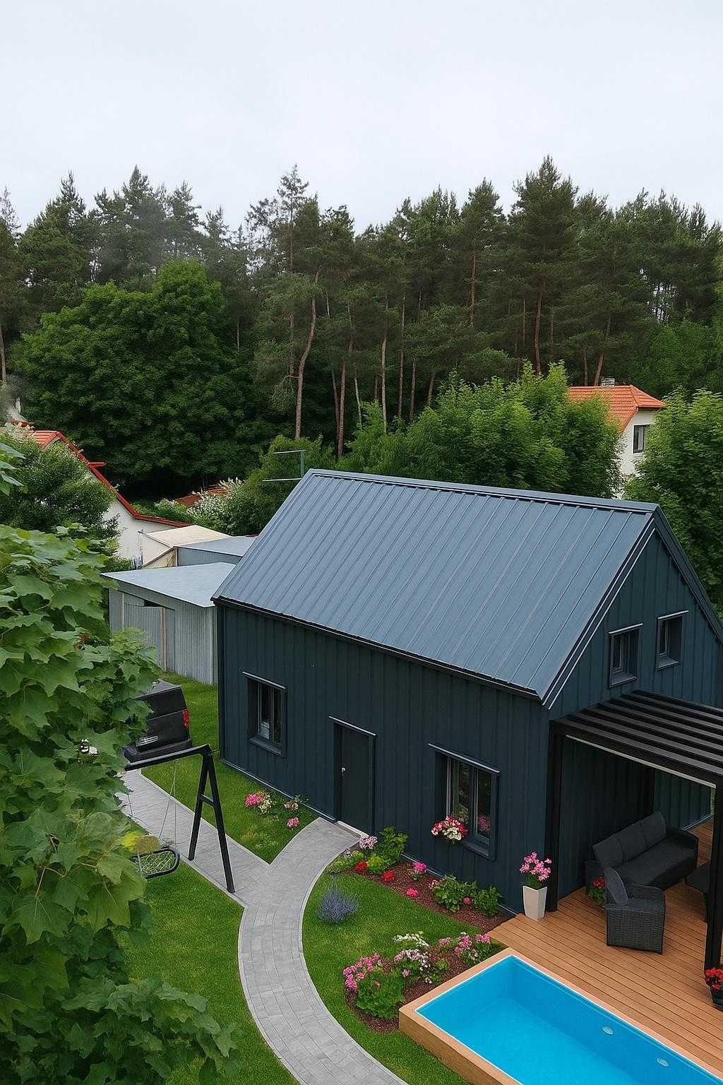DOM MODULOWY 80m2, kostrukcja stalowa, plyta pir