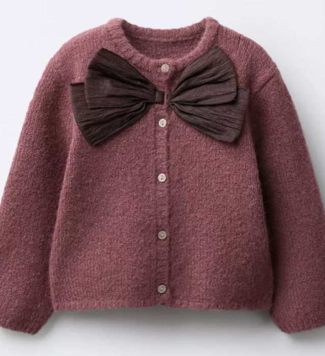 Kardigan z dzianiny z kokardą Zara 92