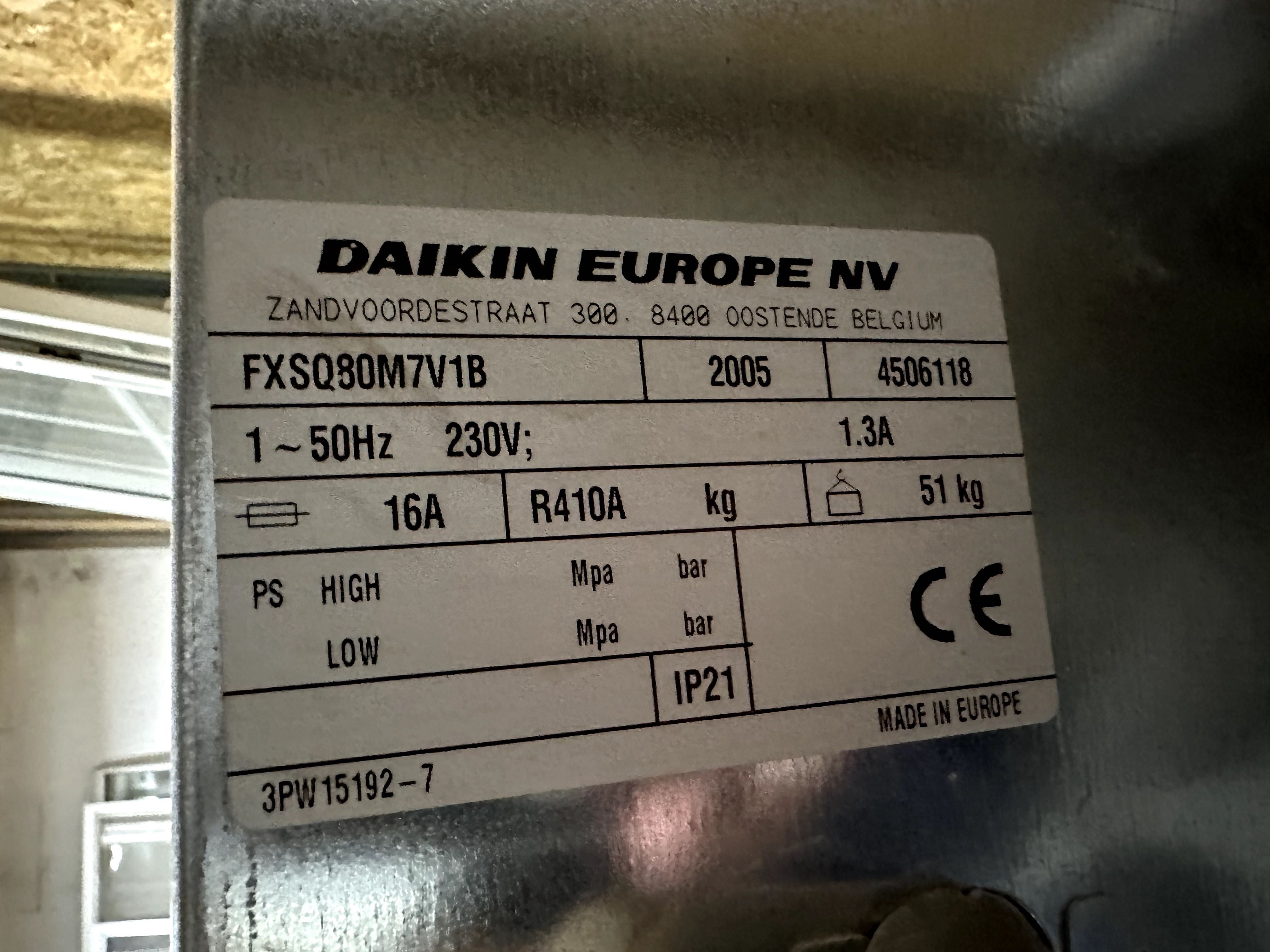 Ar condicionado Daikin FXSQ80M7V1B