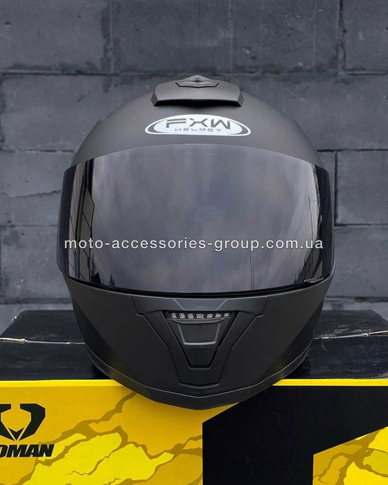 Мотошолом інтеграл FXW чорний матовий шлем интеграл, мотошлем закрытый