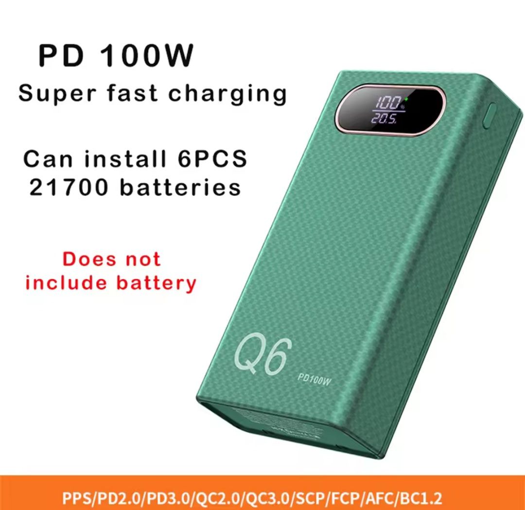 Павербанк 100w для ноутбука ёмкость 30000mAh 21700 PD QC Usb Type C