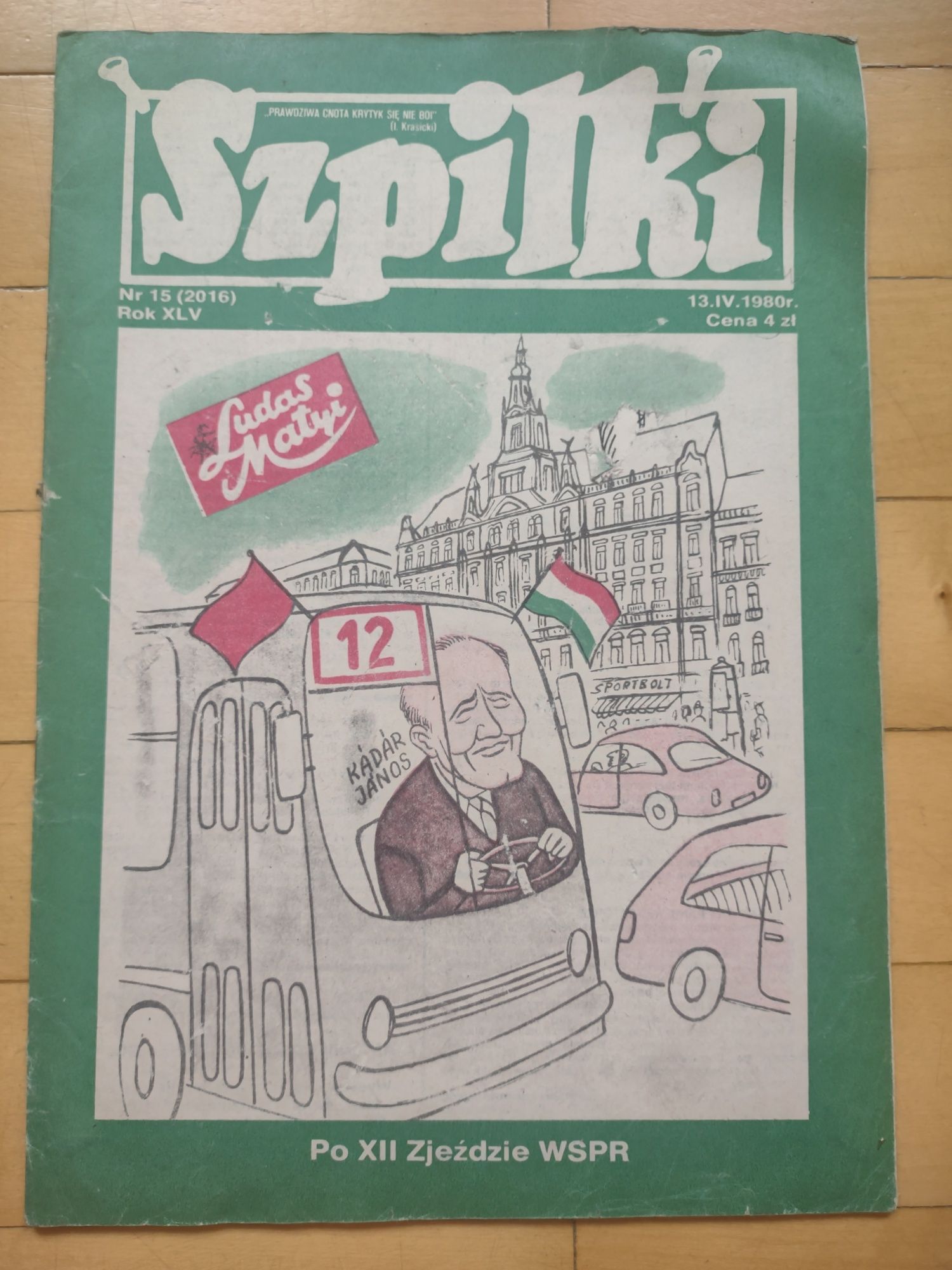 Czasopismo Szpilki  Nr 15 (2016) Rok XLV 13.IV.1980