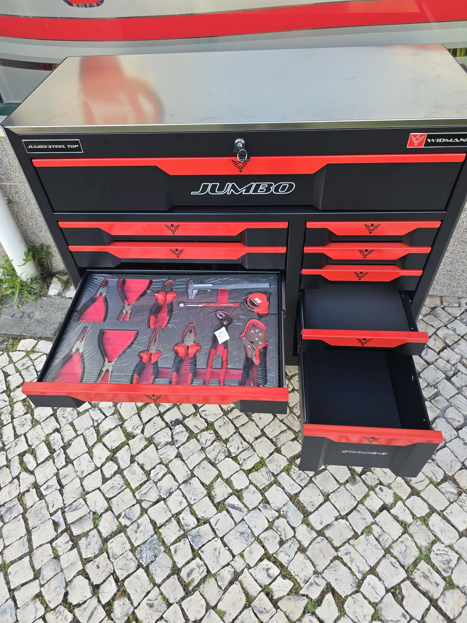 Carrinho de ferramenta de 11 gavetas completas novo