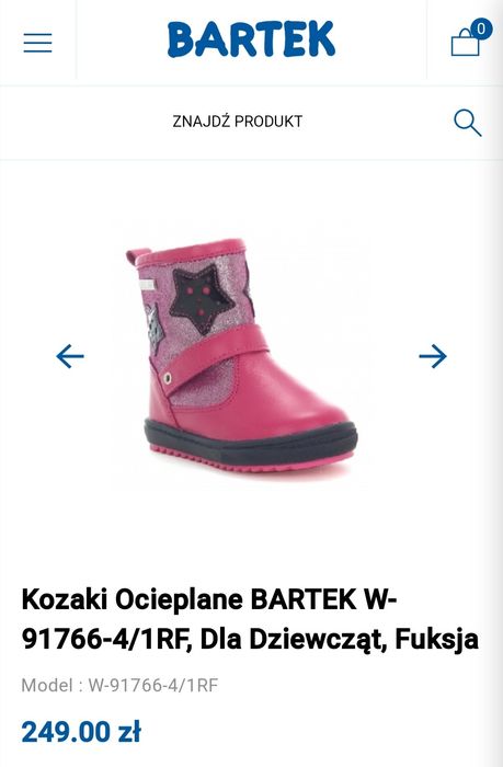 Kozaki ocieplane Bartek 23 dla dziewczynki