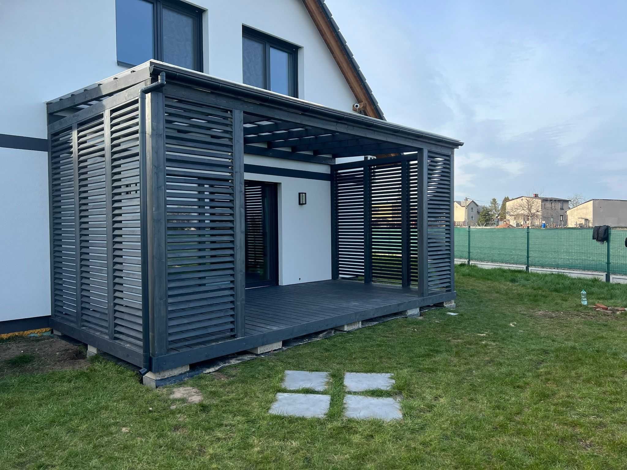 Pergola ogrodowa drewniana zadaszenie tarasu taras 6x3