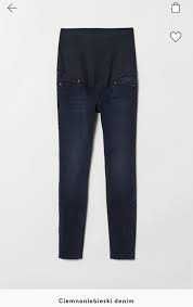 Ciążowe spodnie jeans skin H&M pas ciążowy 34 ideał