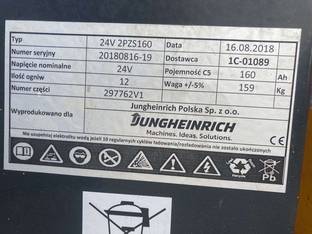 Bateria trakcyjna akumulator 250 ah wozek 24v paleciak elektryczny