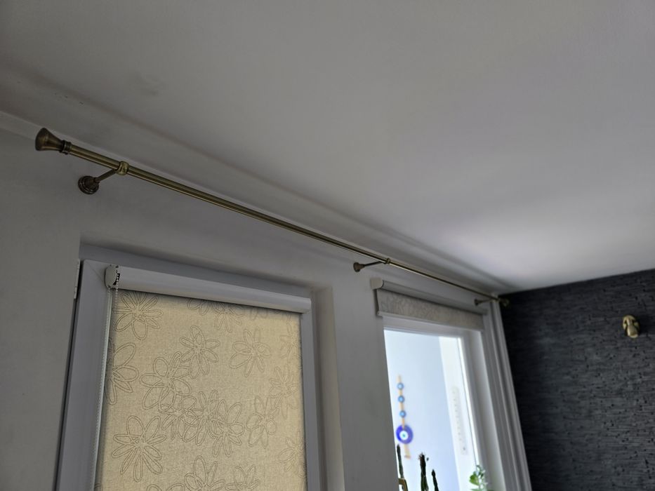 Karnisz metalowy,pojedynczy 19mm,antyk mosiądz,Zestaw, żabki