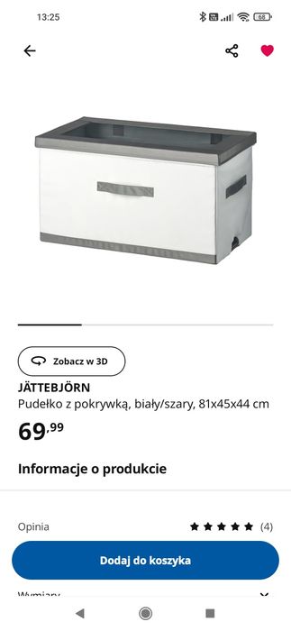 Pudełko Ikea 81x45x44