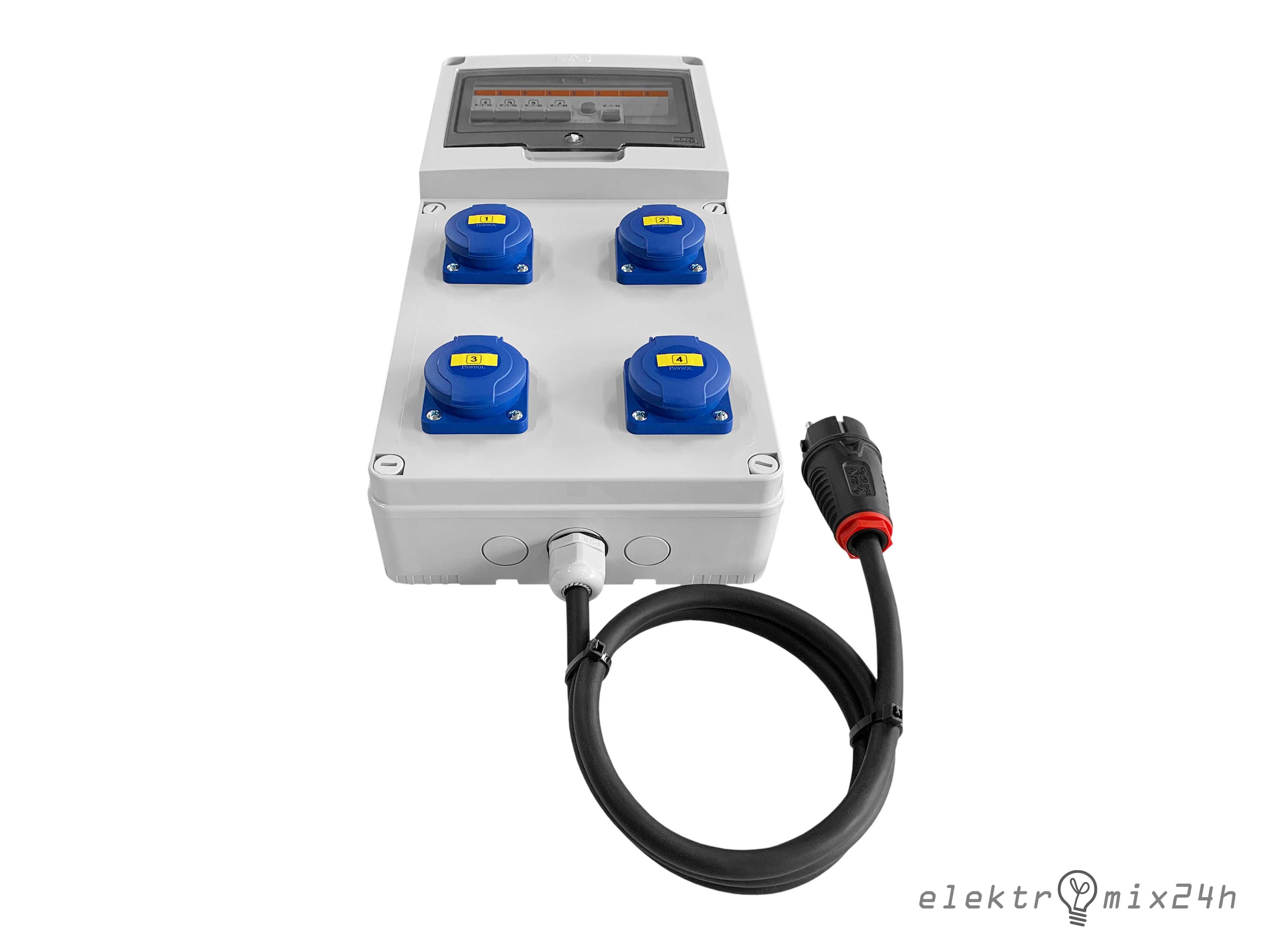 Rozdzielnica elektryczna przenośna, kompletna, gniazda 4x16A 230V