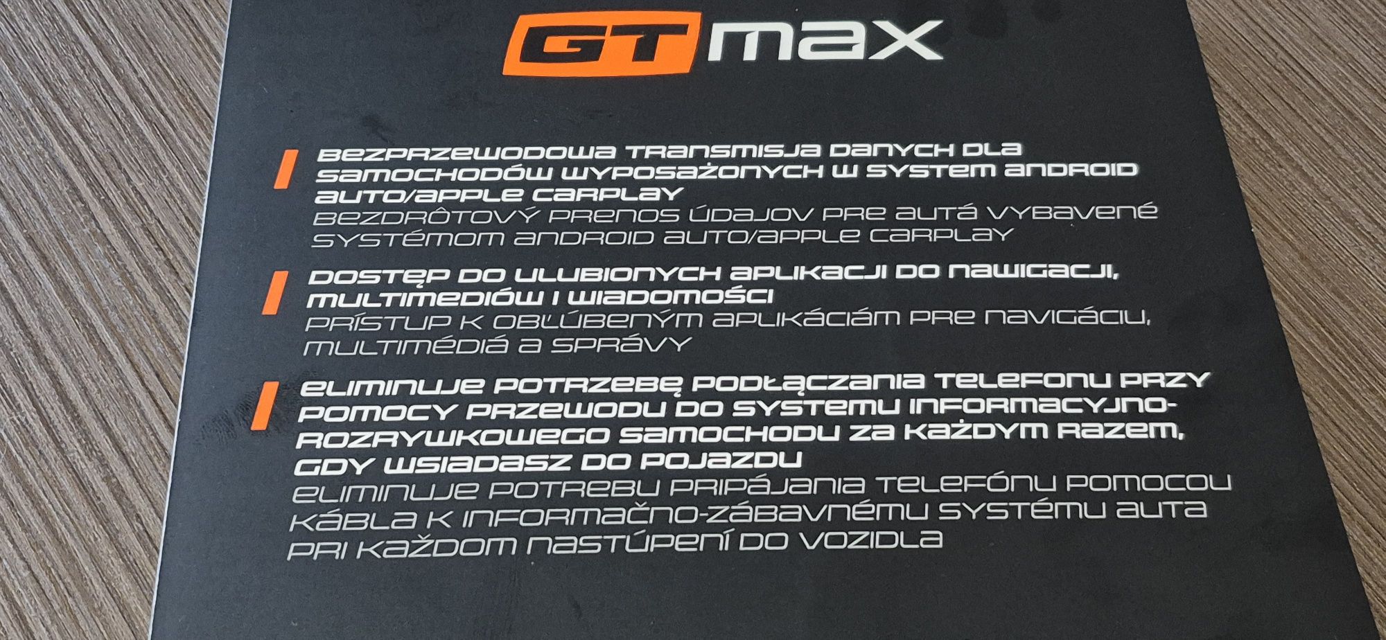Bezprzewodowy adapter CarPlay Android Auto samochodowy GT Max 2w1