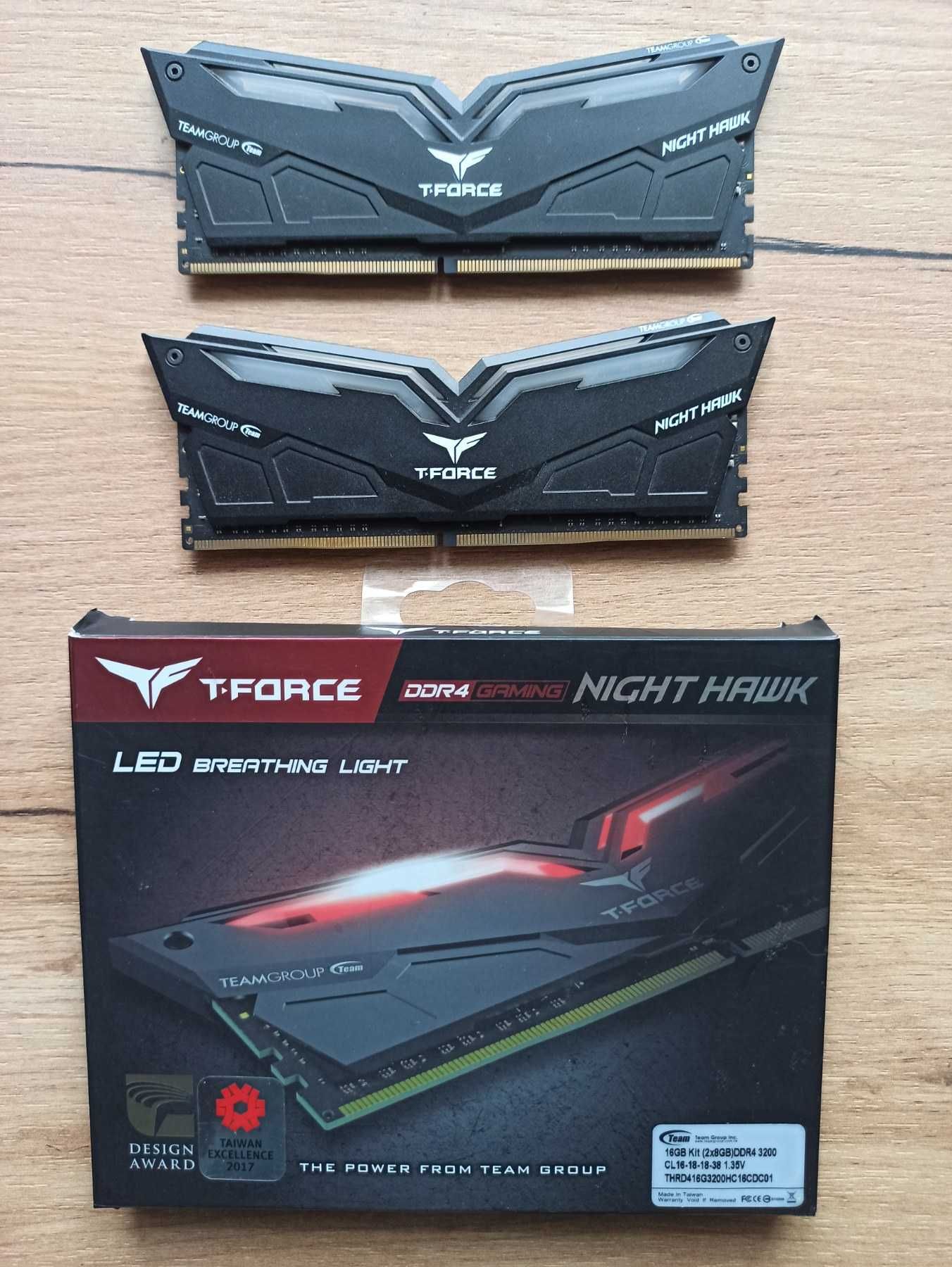 Оперативная память DDR4-3200 16Gb (2X8) Team Group Night Hawk T-Force