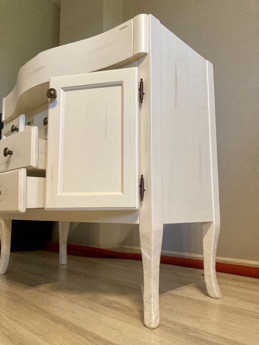 Sapho Retro szafka 89 cm podumywalkowa stojąca drewno świerkowe białe