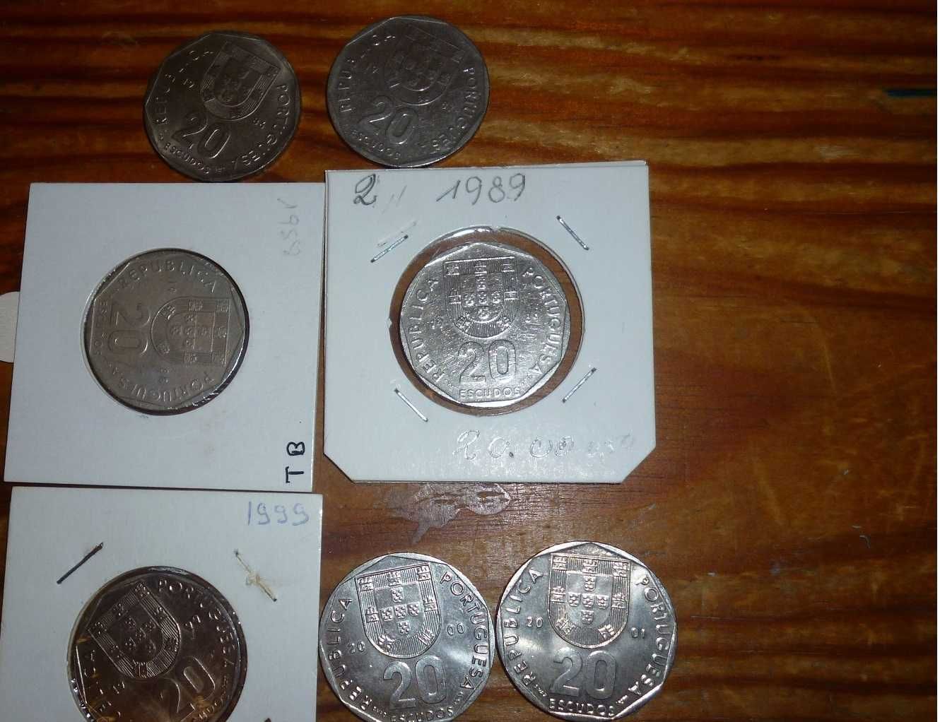 Lote de 6 moedas de 20$00 do ano 2000