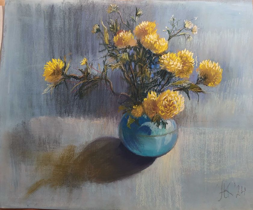 Картина, цветы, пастель