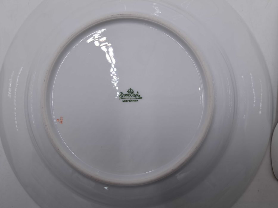 Talerz obiadowy Rosenthal Selb Bavaria biały złocenia 2 paski