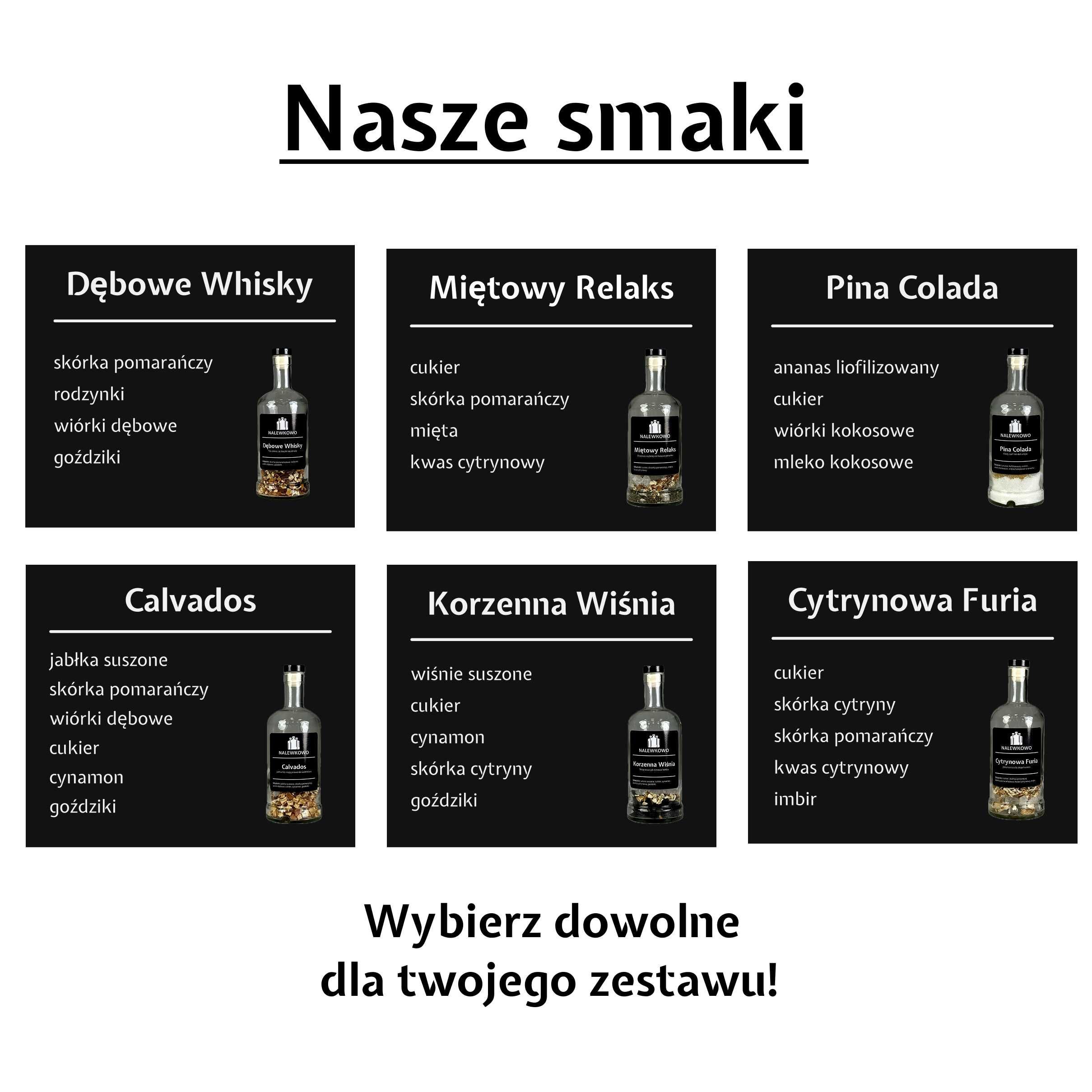 Zestaw do robienia nalewek – 2 butelki + dowolne smaki