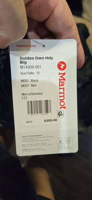 Пуховик Marmot Guides Down Hoody. Розмір XL,2XL