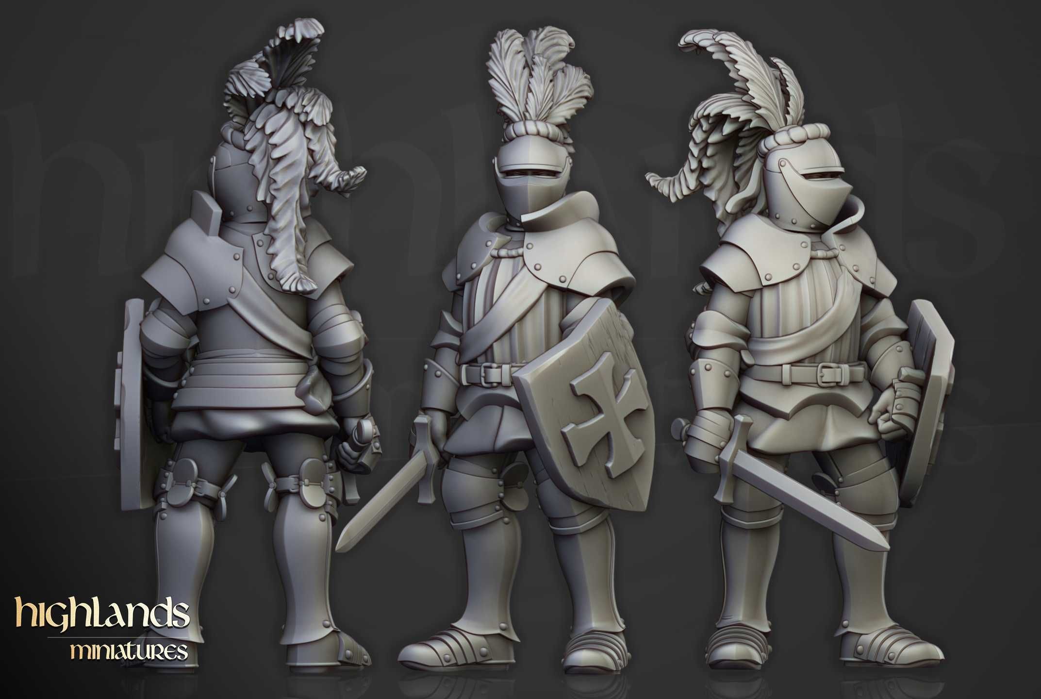 Sunland Knights on Foot - WFB ToW AoS - Highlands Miniatures x10