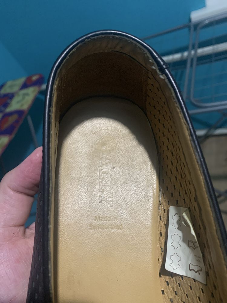 Туфлі літні шкіра чорні Bally оригінал