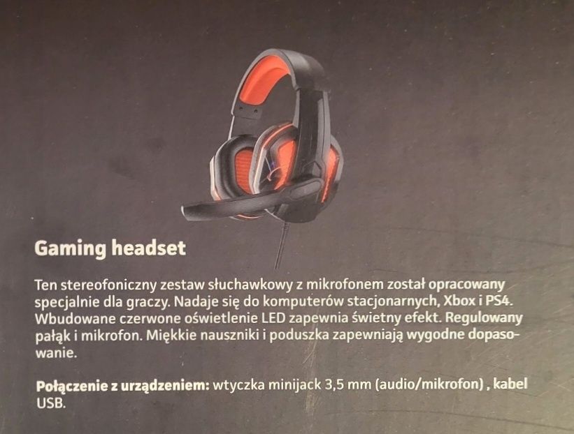 Gaming set słuchawki z mikrofonem + myszka + klawiatura