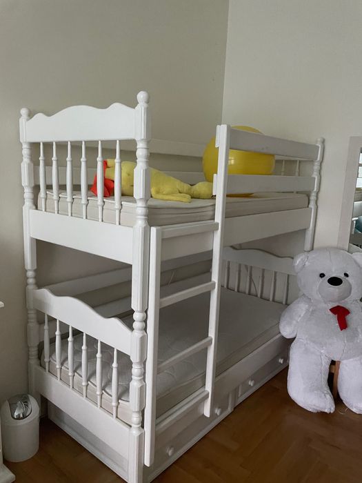 Двоповерхове ліжко-трансформер біле