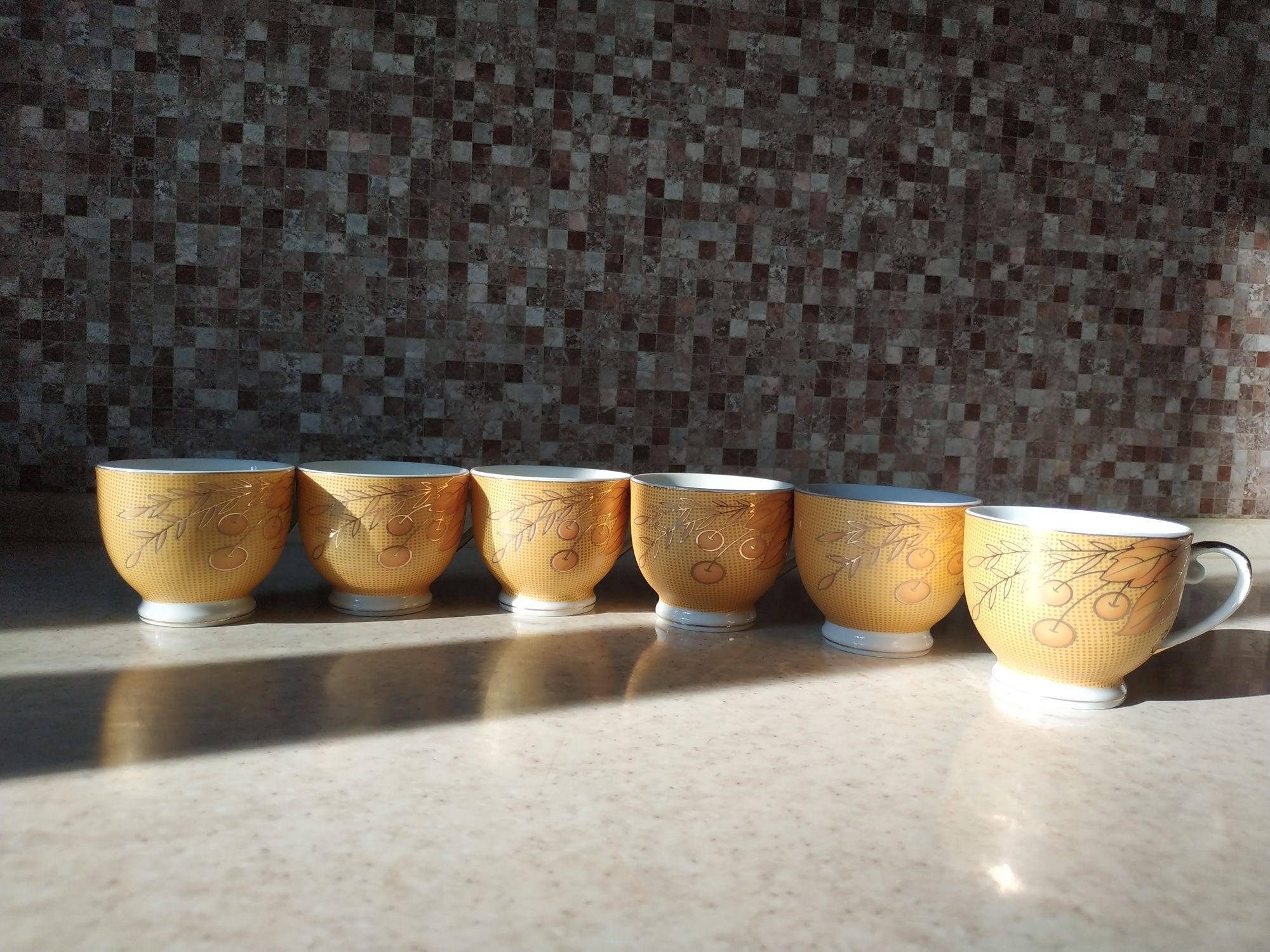 Японский фарфор кофейный, чайный сервиз YAMASEN gold collection fine