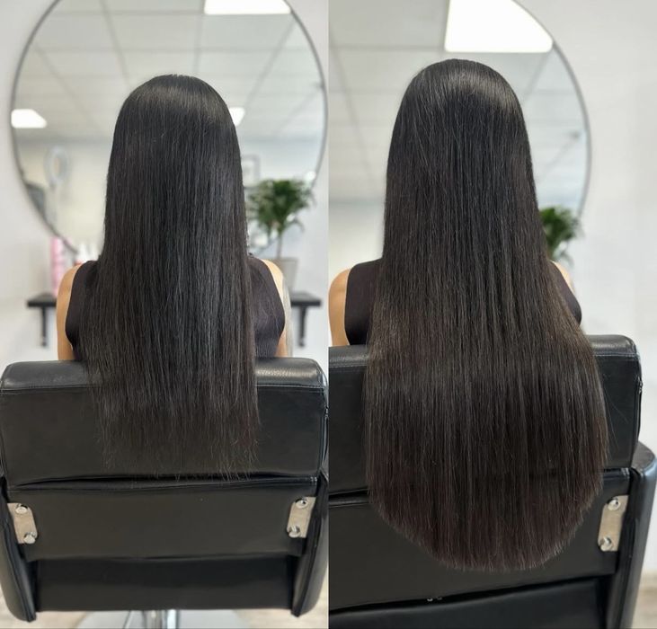 Przedłużanie zageszczanie włosow na keratyne