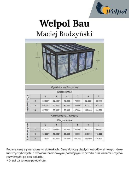 OGRÓD ZIMOWY / Ogrody zimowe / Zadaszenia tarasu / Oranżeria Producent