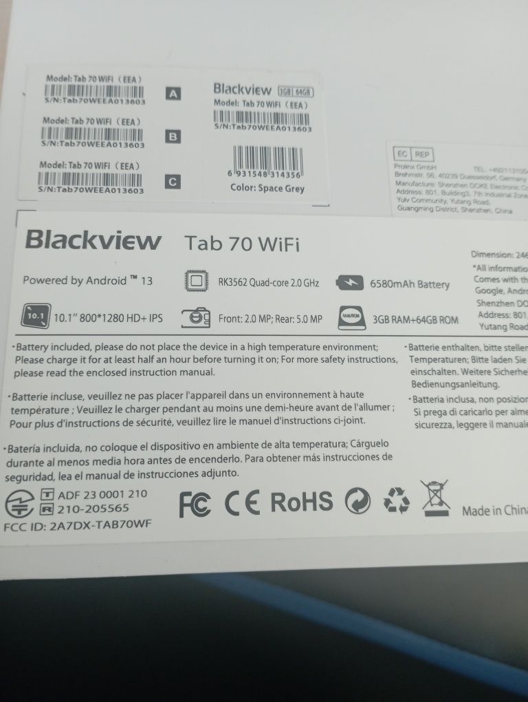 Планшет Blackview Tab 70 3/64GB Wi-Fi