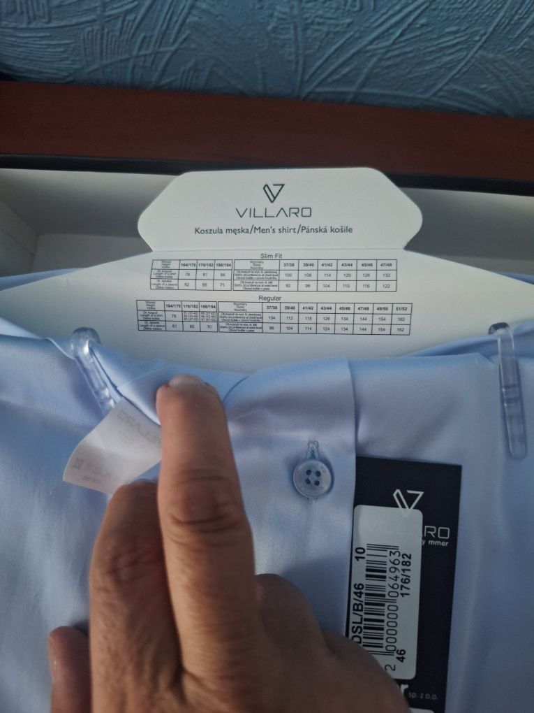Сорочки чоловічі нові Villaro slim fit оригінал 46,176/182 в Бориспіль