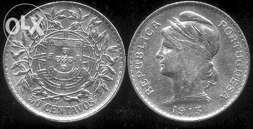 50 Centavos em Prata de 1913