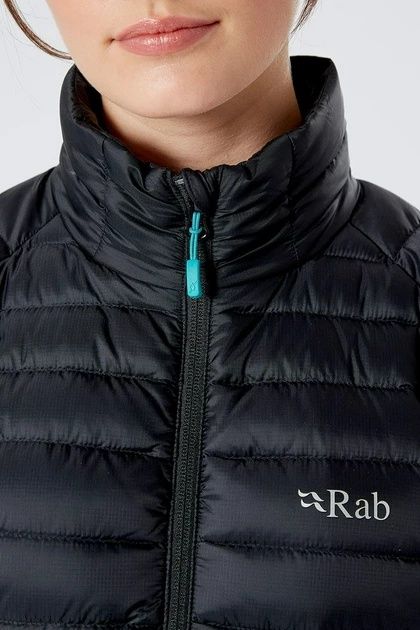 Куртка пуховая с капюшоном Rab Microlight Jacket Черный-Бирюзовый