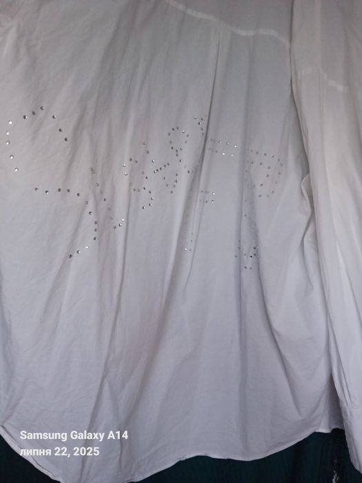 Сорочка біла х/б стрази