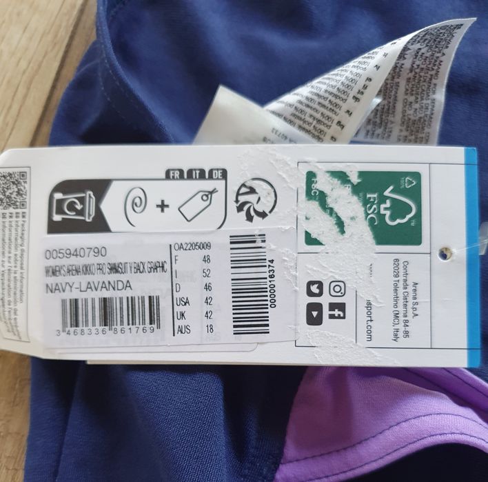 Arena strój kąpielowy jednoczęściowy roz. 46