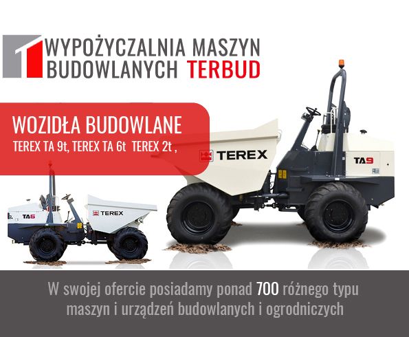 Wozidło TEREX TA 9t, 6t, 2t, minikoparka, miniładowarka, Kubot, Kramer