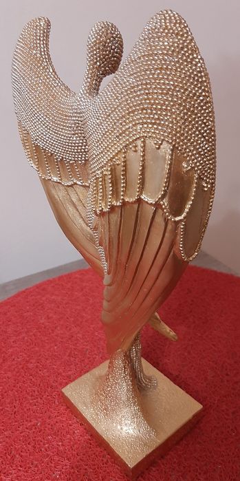 Anioł Opiekun  Statuetka Glamour zlotobrokatowy