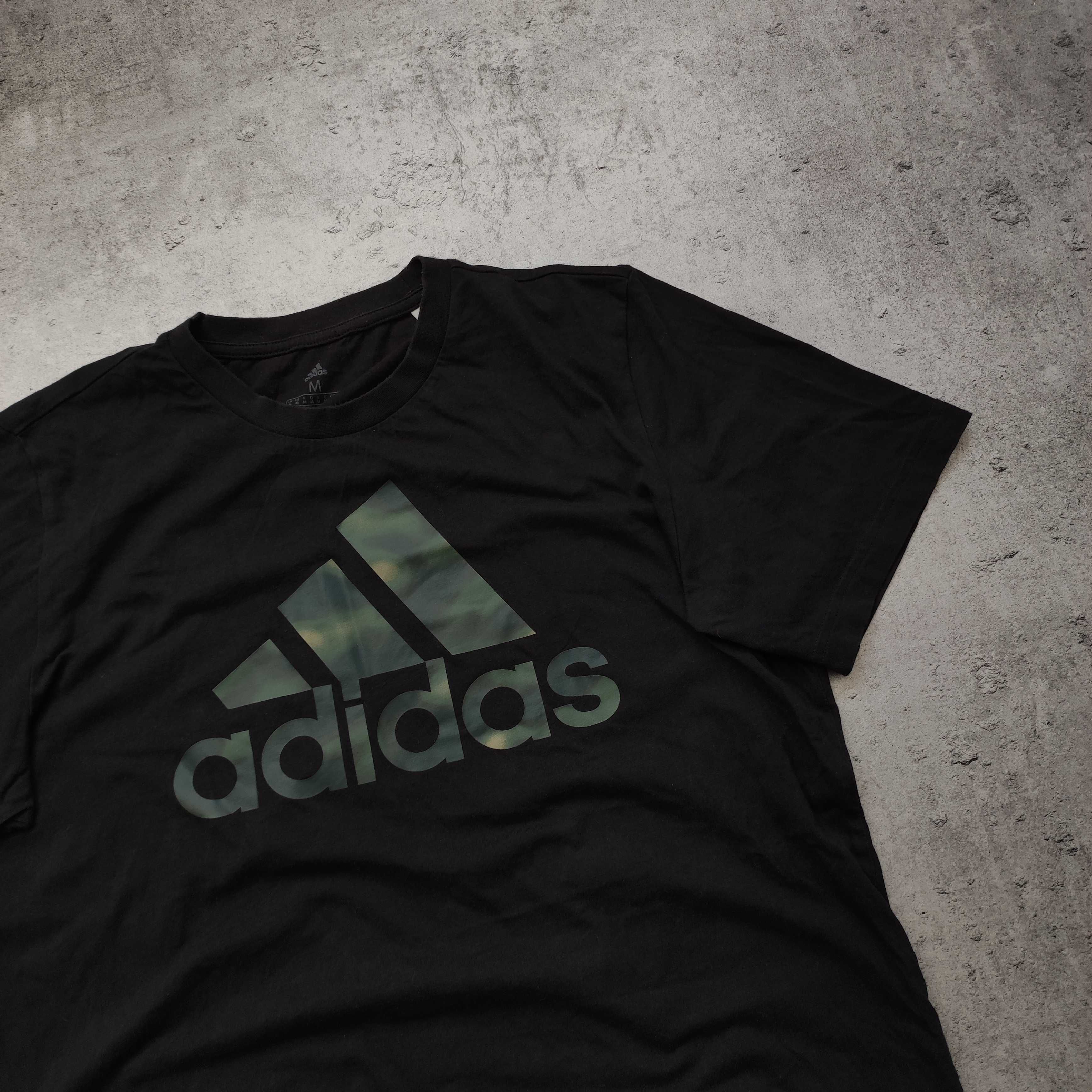 MĘSKA Koszulka Bawełna Duże Logo Nadruk Clima Adidas Sport Codzienna