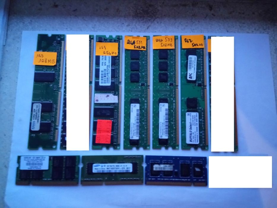 Pamięć RAM 5 sztuk + 3xPamięci do laptopa