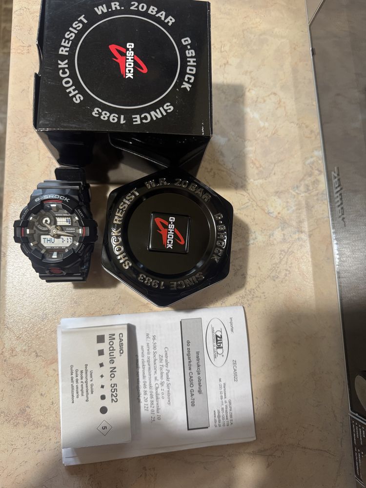 Casio GA-700 meski zegarek pelna dokumentacja pudelko puszka