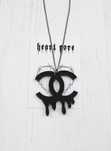 wisiorek czarny CC pastel goth soft grunge BC02