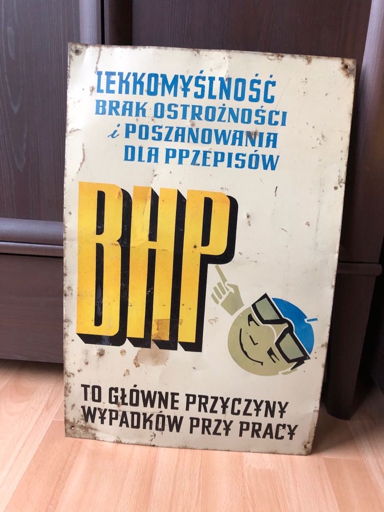 Blaszany znak bhp