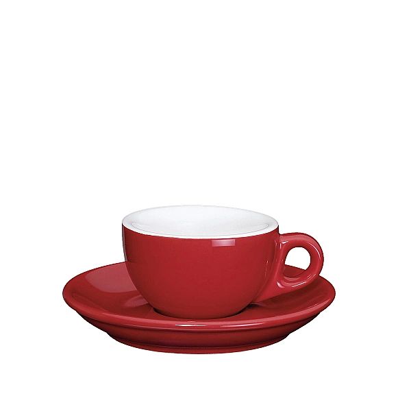 Porcelanowa Cilio Roma filiżanka do espresso ze spodkiem, 50 ml, czerw