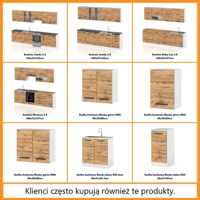 Kuchnia Nowoczesna Modułowa Mokka 2.4m Zestaw Komplet Szafki Wotan