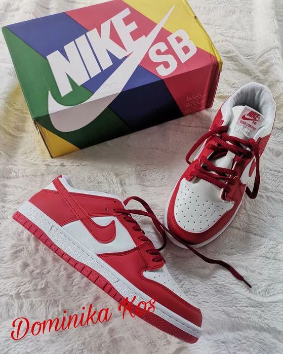 Nike Dunk Low. Rozmiar 36. Czerwone i Białe. ZAMÓW!