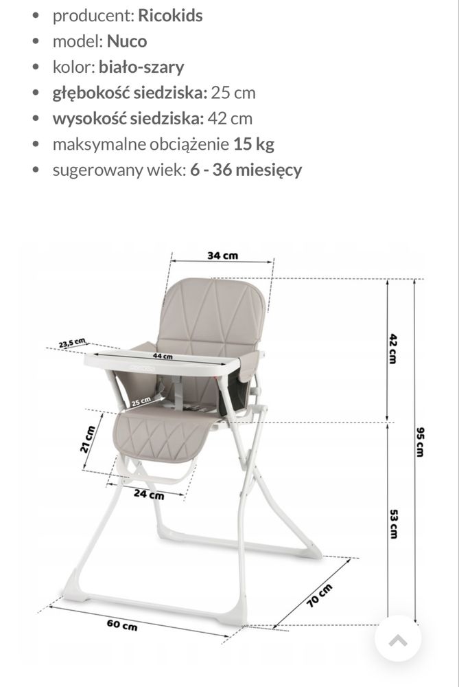 Krzesełko do karmienia Rico Kids Nuco