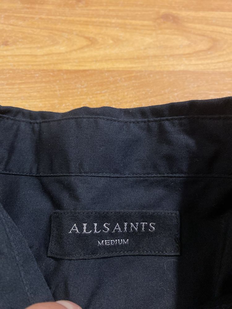 (S-M) Черная рубашка ALLSAINTS чорна сорочка мужская чоловіча