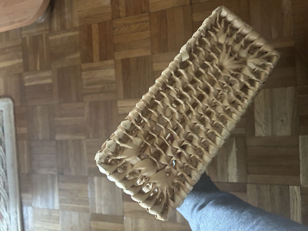 Koszyk wiklinowy rafiowy jasny Vintage torebka